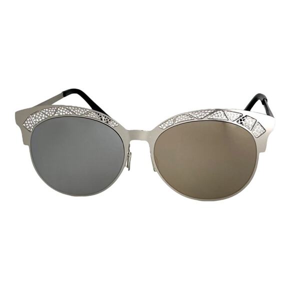 Gold Mirrored Two Tone Retro Cat Eye Sunglasses UV400 - Picture 2 of 6